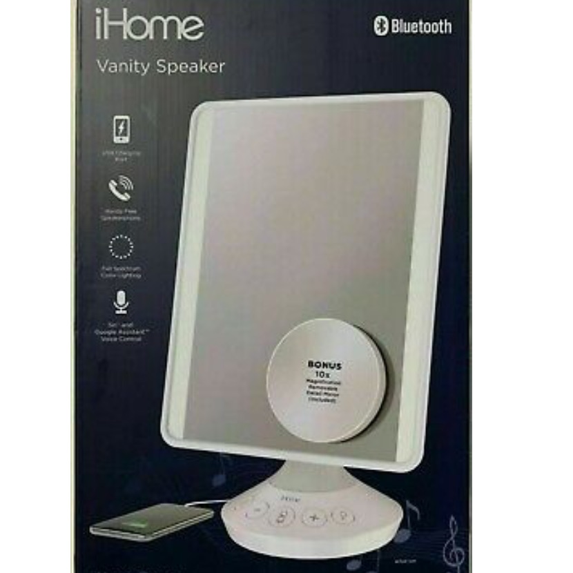 Ihome Mirror With Bluetooth Audio Led Lighting